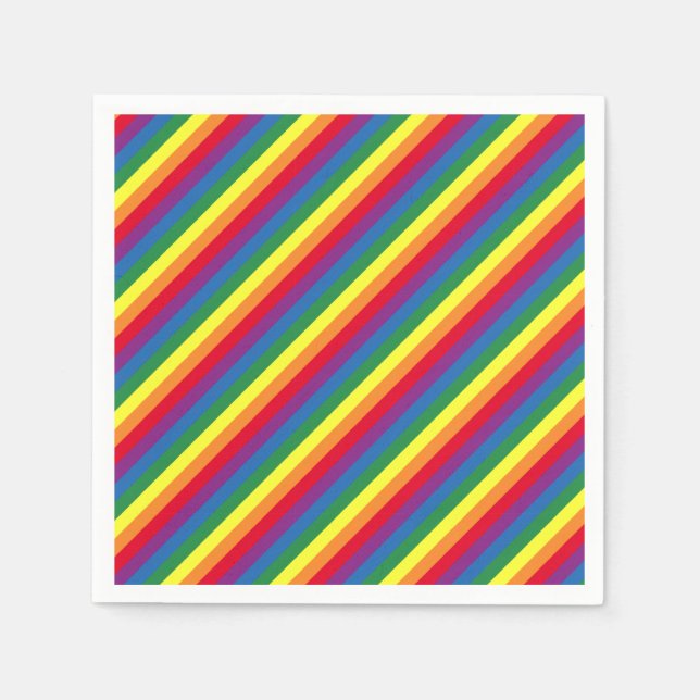 Servilleta De Papel Patrón diagonal arcoiris (Anverso)