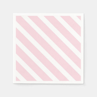 Servilleta De Papel Patrón diagonal rayado rosa y blanco