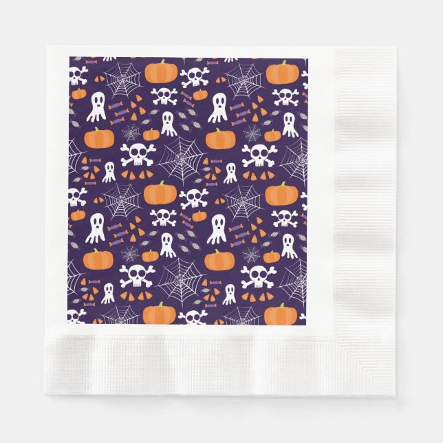 Servilleta De Papel Patrón divertido de Halloween (Anverso)