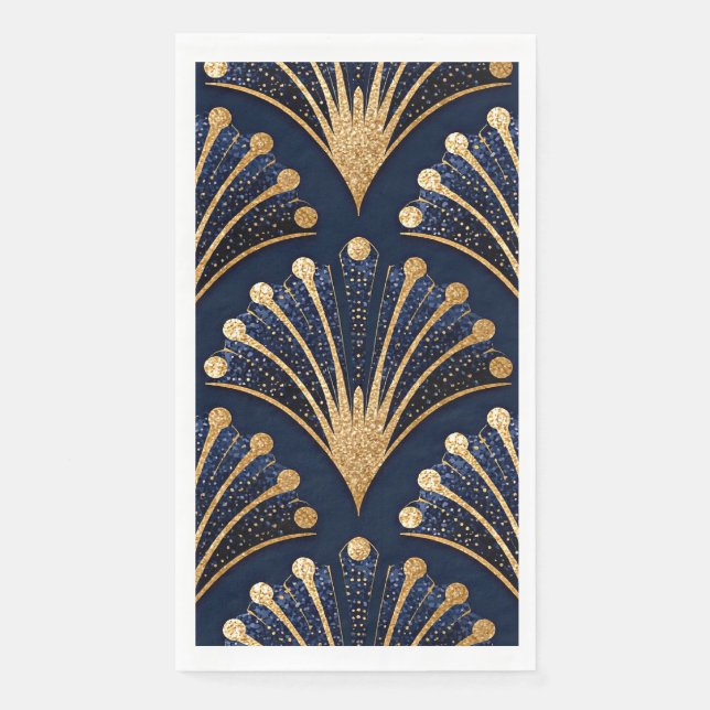 Servilleta De Papel Patrón dorado Art Deco (Anverso)