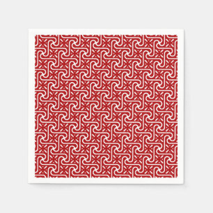 Servilleta De Papel Patrón egipcio de tejas, rojo oscuro y blanco