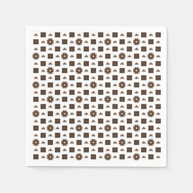 Servilleta De Papel Patrón elegante de cuadros (Anverso)