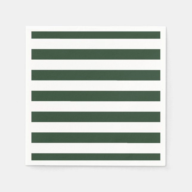 Servilleta De Papel Patrón elegante de rayas verdes y blancas (Anverso)