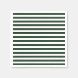 Servilleta De Papel Patrón elegante de rayas verdes y blancas