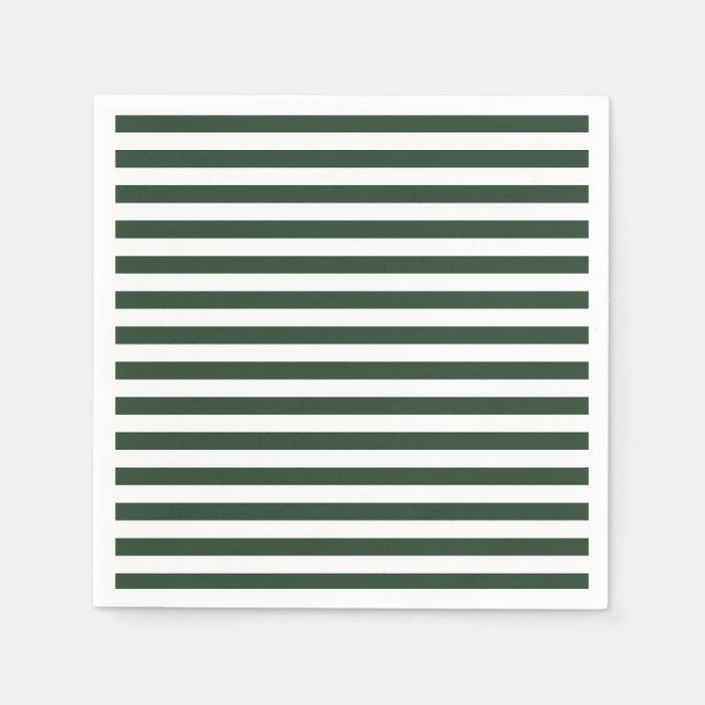 Servilleta De Papel Patrón elegante de rayas verdes y blancas (Anverso)