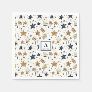 Servilleta De Papel Patrón elegante personalizado de estrellas azules