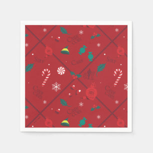 Servilleta De Papel Patrón Elf Candy Checker
