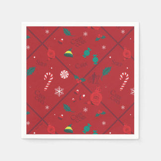 Servilleta De Papel Patrón Elf Candy Checker