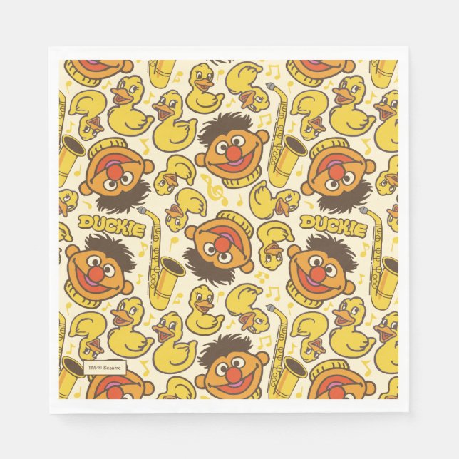 Servilleta De Papel Patrón Ernie y Rubber Duckie (Anverso)