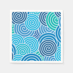 Servilleta De Papel Patrón espiral azul moderno