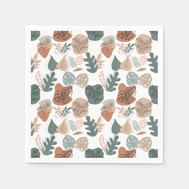 Servilleta De Papel Patrón estético BOHO A12x4.blanco (Anverso)