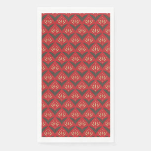 Servilleta De Papel Patrón étnico vintage de loto de oro rojo