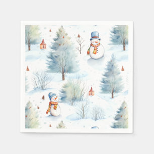 Servilleta De Papel Patrón feliz de nieve
