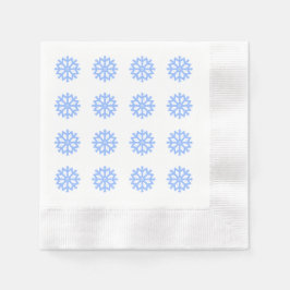 Servilleta De Papel Patrón festivo de invierno azul con copo de nieve