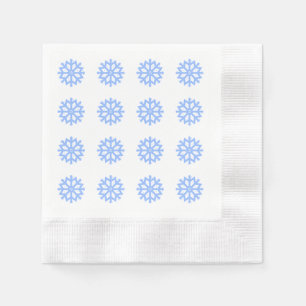 Servilleta De Papel Patrón festivo de invierno azul con copo de nieve