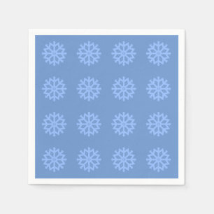 Servilleta De Papel Patrón festivo de invierno azul con copo de nieve
