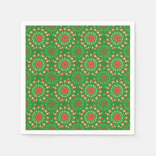 Servilleta De Papel Patrón festivo de manala verde y roja