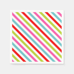Servilleta De Papel Patrón festivo - franjas de vacaciones retro