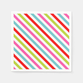 Servilleta De Papel Patrón Festivo - Rayas Retro de Vacaciones