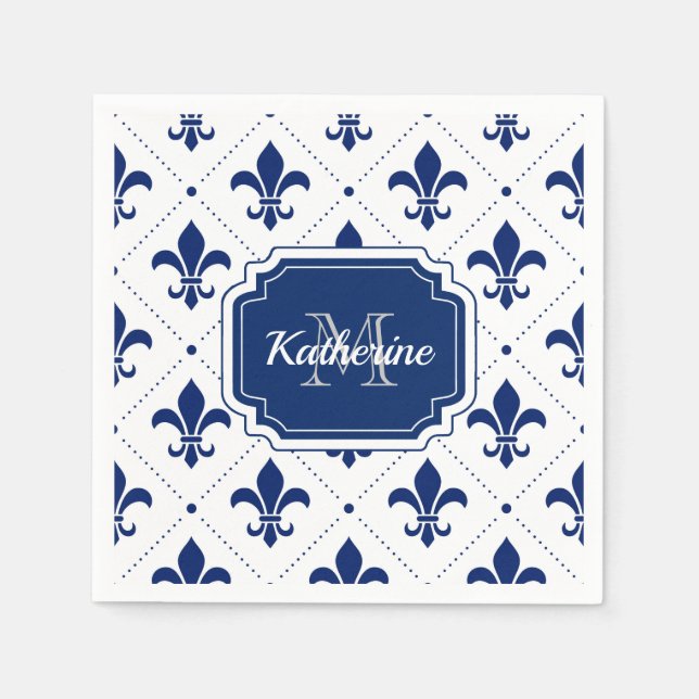 Servilleta De Papel Patrón Fleur-de-lis (Anverso)