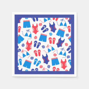 Servilleta De Papel Patrón Flip Flop Swift Blue Rojo