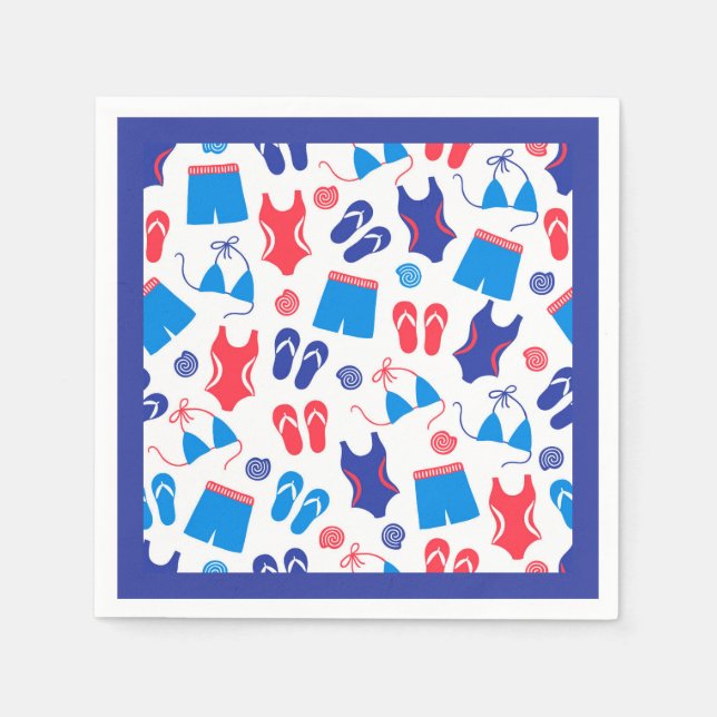 Servilleta De Papel Patrón Flip Flop Swift Blue Rojo (Anverso)