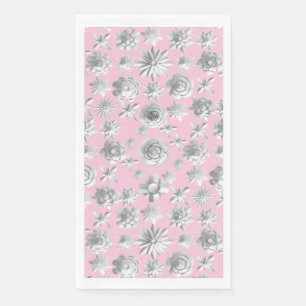 Servilleta De Papel Patrón floral 3D 01.wx4.Lpink BG