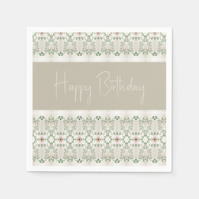 Servilleta De Papel Patrón floral acentuado (Anverso)