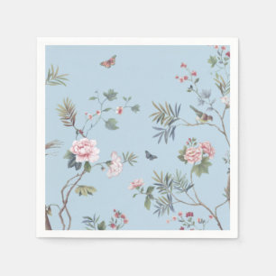 Servilleta De Papel Patrón floral anticuado azul