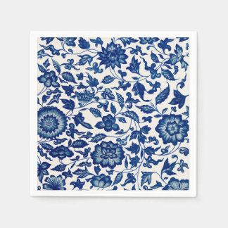 Servilleta De Papel Patrón Floral Azul – Papel Elegante para Fiesta de