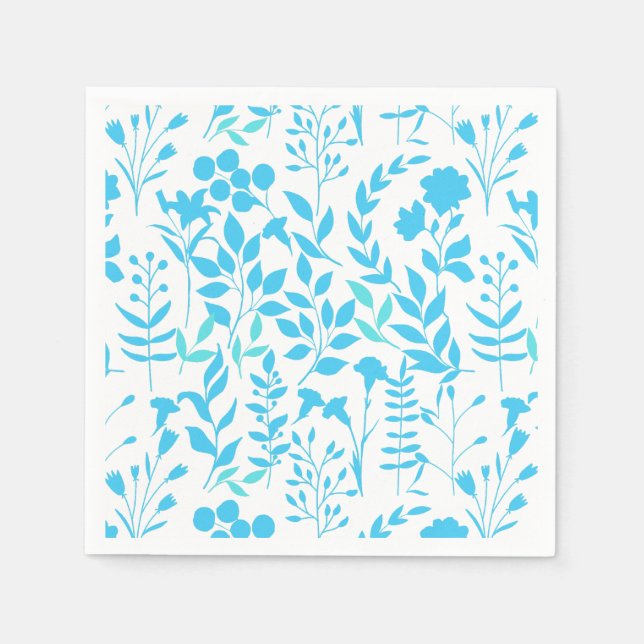Servilleta De Papel Patrón floral azul.ST01 No BG (Anverso)