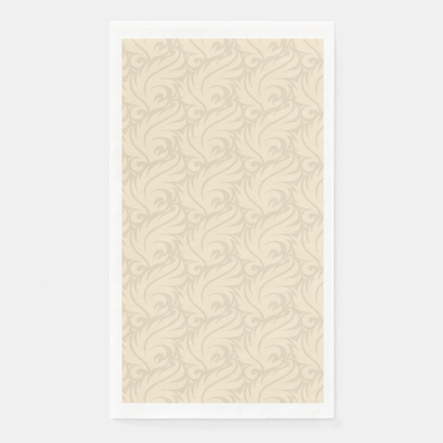 Servilleta De Papel Patrón floral beige suave (Anverso)