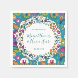 Servilleta De Papel Patrón floral Boda mexicano personalizado