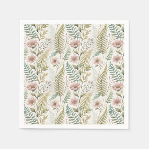 Servilleta De Papel Patrón Floral Botánico de Flor de Rubor Pintado a 