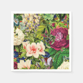Servilleta De Papel Patrón floral botánico vintage