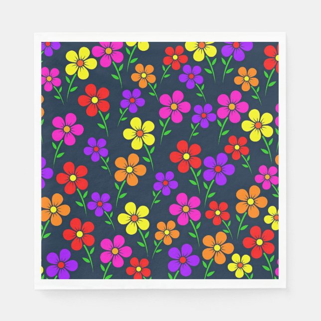Servilleta De Papel Patrón floral colorido (Anverso)