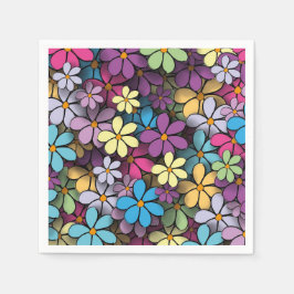 Servilleta De Papel Patrón floral colorido moderno