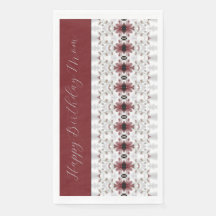 Patrón floral con borgoña