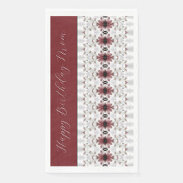 Servilleta De Papel Patrón floral con borgoña