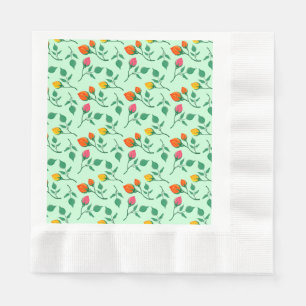 Servilleta De Papel Patrón floral con flores subió de color