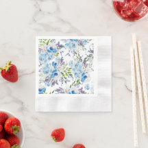 Patrón floral continuo de acuarela azul