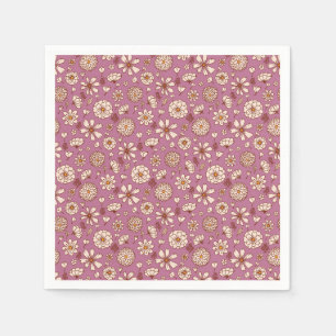 Servilleta De Papel patrón floral continuo granate