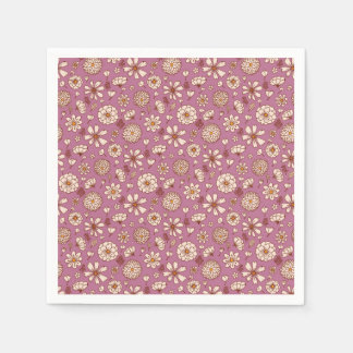 Servilleta De Papel patrón floral continuo granate