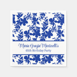 Servilleta De Papel Patrón floral de Azure azul personalizado de moda