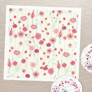 Servilleta De Papel Patrón floral de flores silvestres Crema amarillo