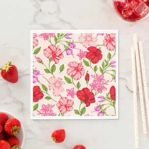 Servilleta De Papel Patrón floral de Hibisco Tropical y Plumeria
