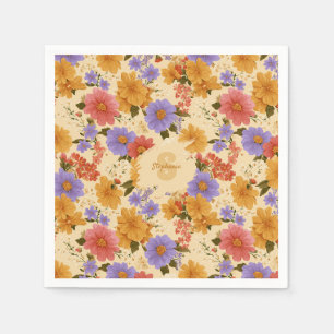 Servilleta De Papel Patrón floral de margarita vintage (2)