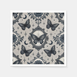 Servilleta De Papel Patrón floral de mariposa gótica (2)