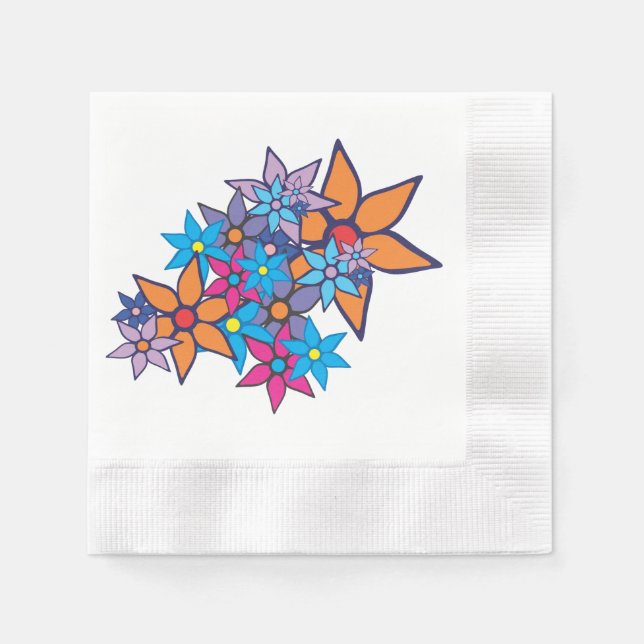 Servilleta De Papel Patrón floral de moda (Anverso)