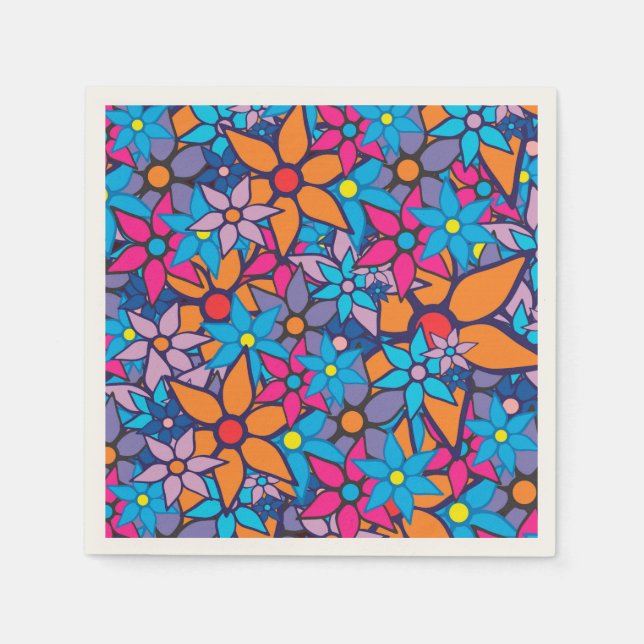 Servilleta De Papel Patrón floral de moda #2 (Anverso)